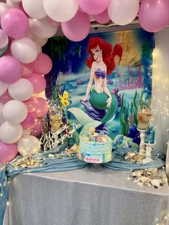 Ариел рожден ден София - декорация и игри